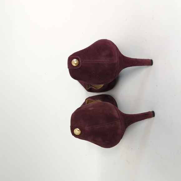 Michael Michael Kors Pointy Toe Suede Stiletto Pumps Maroon 8.5 evening cocktail - Picture 5 of 8